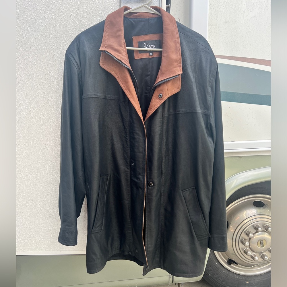 Remy Double Collar Men’s Leather Jacket